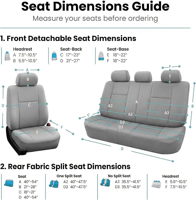 FH Group Car Seat Covers Trendy Elegance Blue Full Set Automotive Seat Covers, Airbag and Split Rear Combo Non-Slip Dash Grip Pad Universal Fit Interior Accessories Cars Trucks SUV Car Accessories