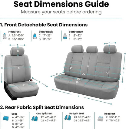 FH Group Car Seat Covers Trendy Elegance Blue Full Set Automotive Seat Covers, Airbag and Split Rear Combo Non-Slip Dash Grip Pad Universal Fit Interior Accessories Cars Trucks SUV Car Accessories