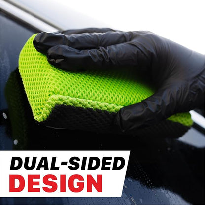 Maxshine Clay Sponge Block Wash Pad – Reusable Clay Bar Alternative with Microfiber Side, Removes Overspray, Brake Dust & Industrial Fallout, Safe Paint Decontamination Tool for Auto Detailing