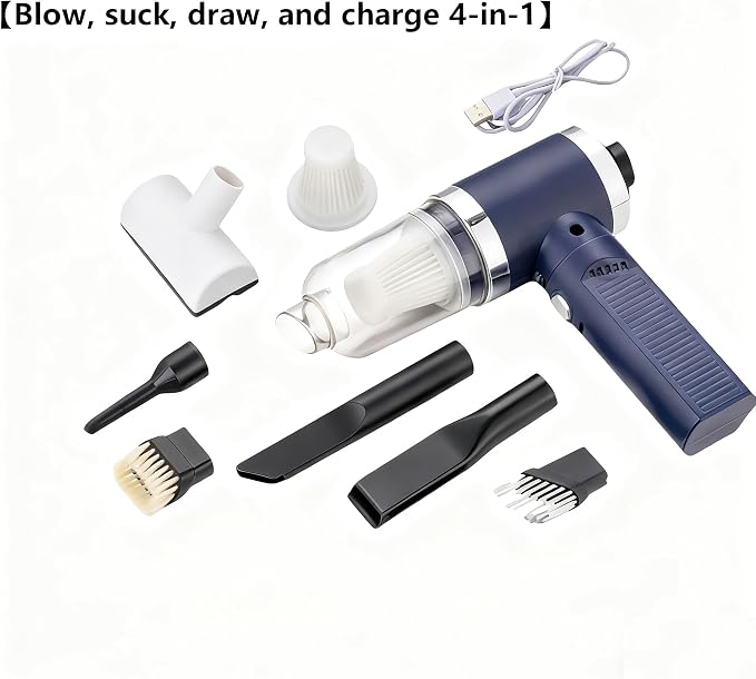 Car Vacuum Portable Cordless,Car Vacuum Cleaner high Power, Home Handheld Vacuum 30Mins Battery,Portable Vacuum Cordless 5000mAh, Small Handheld Vacuum for Car, Home, Pet Cleaning,Office.(Blue)