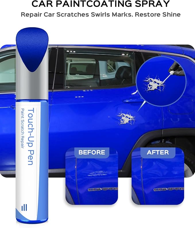 PBM/SBM Ocean Blue Touch Up Paint Compatible with Jeep Exact Match Chips and Nicks Touch Up
