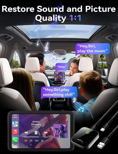 Carplay Wireless Adapter for iPhone, Mavlou 2026 Latest Upgrade Carplay Dongle, Stable Fast Convert Wired to Wireless CarPlay, Plug & Play OTA Upgrade, for iPhone iOS 10+ & Cars with Wired CarPlay