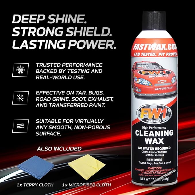 FW1 6 Pack, A High Performance Car Wax Polish | Easy To Use Scratch-Free Waterless Car Wash Spray & Detail Cleaning Polish (17.5oz) | Spray Wax for Cars, Trucks, Motorcycles RVs and boats.