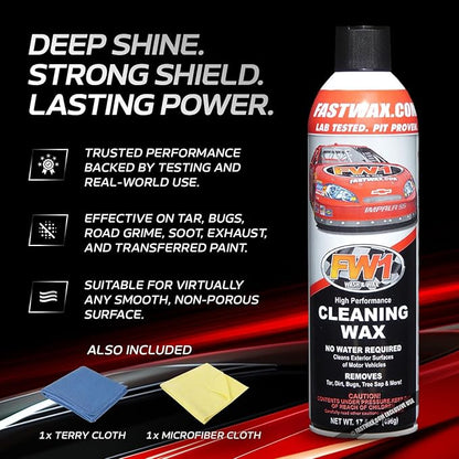FW1 6 Pack, A High Performance Car Wax Polish | Easy To Use Scratch-Free Waterless Car Wash Spray & Detail Cleaning Polish (17.5oz) | Spray Wax for Cars, Trucks, Motorcycles RVs and boats.