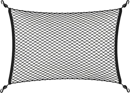 Floor Style Automotive Elastic Trunk Mesh Cargo Net for Audi Q5 Premium Prestige 2018-2025 - Premium Trunk Organizers and Storage - Luggage Net for SUV- Best Car Organizer for Audi Q 5