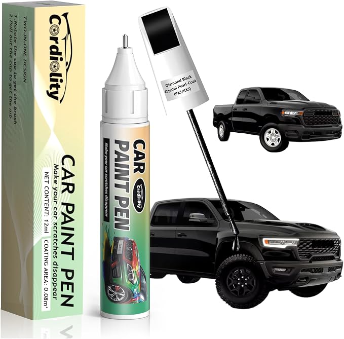 Diamond Black Crystal Pearl-Coat(PXJ/KXJ) Touch Up Paint Pen for Ram,Car Paint Scratch Repair Pen Quick and Easy Fix Auto Paint Scratch