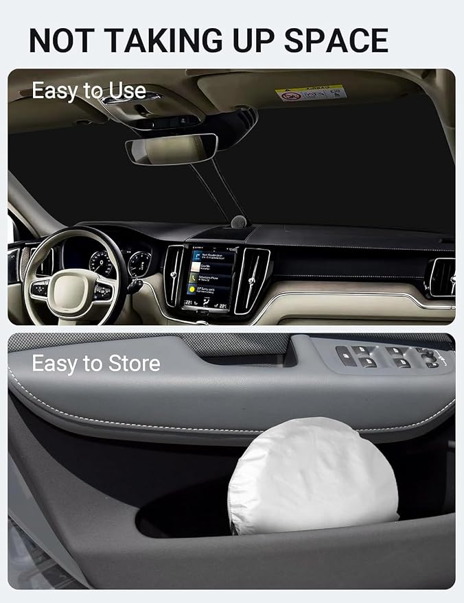 Proadsy Windshield Sun Shade for Volvo XC60 SUV 2018-2024 2025 2026 Foldable Sunshade Protector Blocks UV Rays Keep Car Cooler Accessories