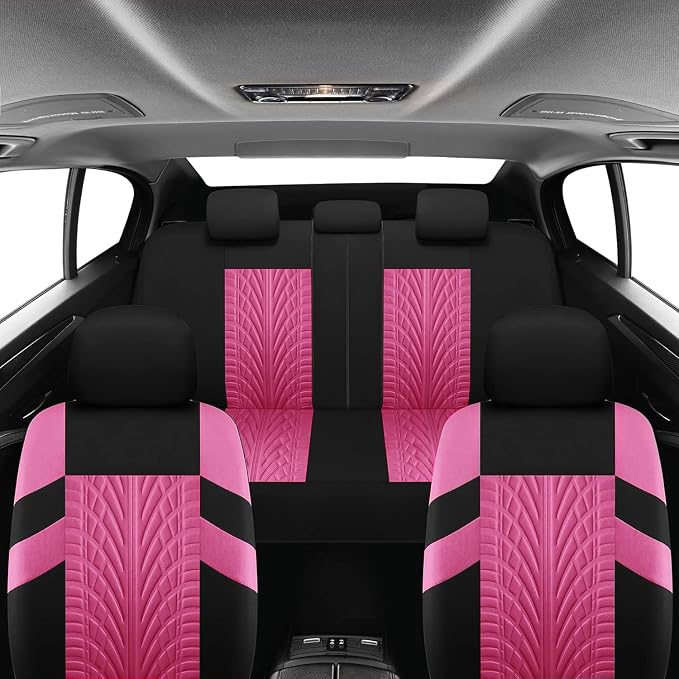 VarCozy Car Seat Covers Full Set, Front & Split Rear Bench for Car, Universal Cloth SUV, Sedan, Van, Automotive Interior Covers, Airbag Compatible