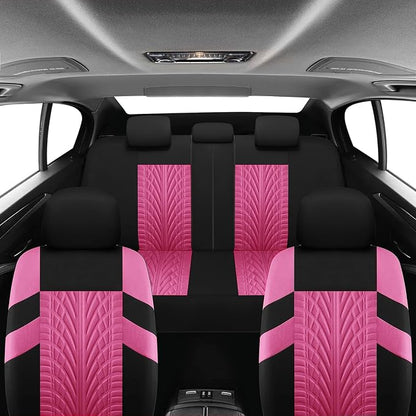 VarCozy Car Seat Covers Full Set, Front & Split Rear Bench for Car, Universal Cloth SUV, Sedan, Van, Automotive Interior Covers, Airbag Compatible