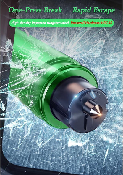 4PCS Safe Hero Hammer, Safety Hammer & Seatbelt Cutter, 2 in 1 Car Window Breaker Seatbelt Cutter Glass Window Breaker Under Water (Green)