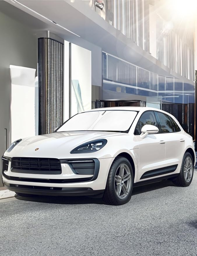 Proadsy Front Windshield Sun Shade Foldable Sunshade Protector for 2014-2025 2026 Porsche Macan SUV Sun Visor Blocks UV Rays Keep Car Cooler Accessories