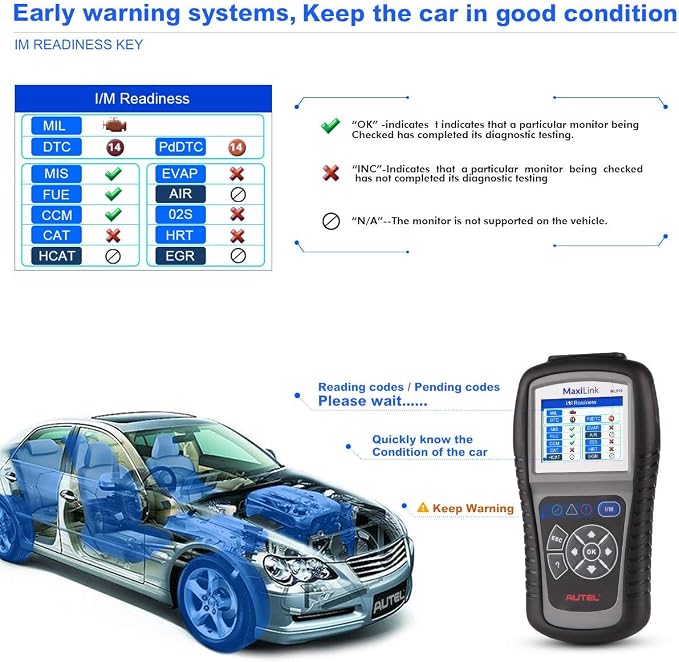 Autel MaxiLink ML519 OBD2 Scanner [Same as AutoLink AL519], 2026 OBDII Diagnostic Scan Tool, Enhanced Mode 6 Fault Code Reader, Check Engine Light (MIL), One-Click Smog Check, Upgraded Ver. of AL319