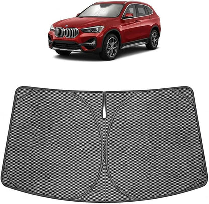 Proadsy Windshield Sun Shade Custom Fit BMW X1 2023-2026 Ice Crystal Black Front Window Sunshade UV and Heat Blocker Foldable Visor Keeps Car Cooler for Summer Parking and Daily Use