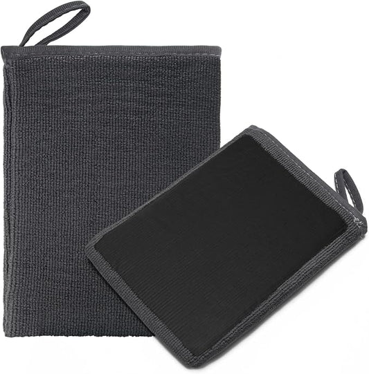 Windspeed 2Pack Clay Mitt, Microfiber Clay Bar Towel for Car Detailing, Medium Grade Bar Glove Auto Detailing (Grey)