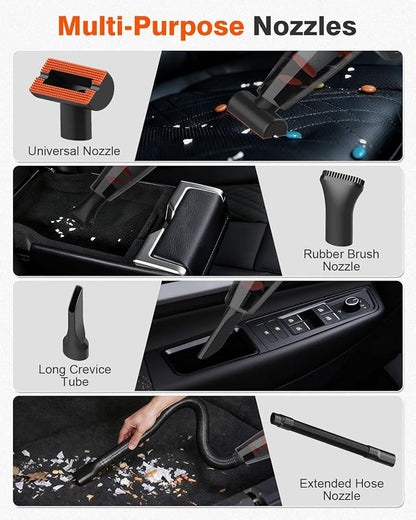 2-in-1 Cordless Car Vacuum and Tire Inflator - 20V Handheld Vacuum Cleaner & 150 PSI Air Pump, 18000Pa Powerful Suction, Portable Vac Air Compressor for Tires Pump and Car Cleaning