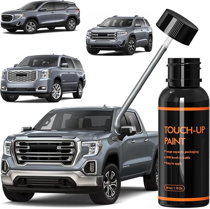 G9K/WA464C Satin Steel Metallic Touch Up Paint Compatible With GMC, DIY Car Paint Scratch Repair Kit, Automotive Paints Fix Scratch Repair for Sierra/Terrain/Yukon/Acadia/Canyon/Savana