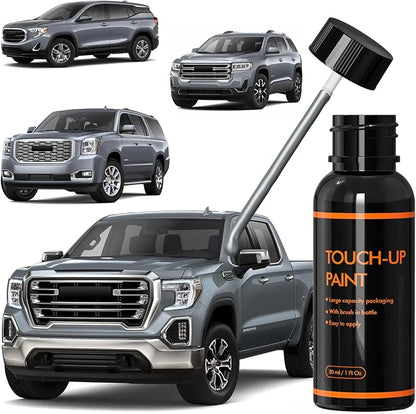 G9K/WA464C Satin Steel Metallic Touch Up Paint Compatible With GMC, DIY Car Paint Scratch Repair Kit, Automotive Paints Fix Scratch Repair for Sierra/Terrain/Yukon/Acadia/Canyon/Savana