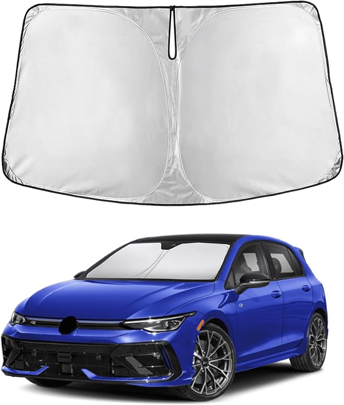 EcoNour Windshield Sunshade Compatible for Volkswagen VW Golf Mk8 2022-2024 2025 2026, Sun Visor for Front Windshield & Window Sun Shade Cover, UV Heat Blocker & Protector, Car Accessories