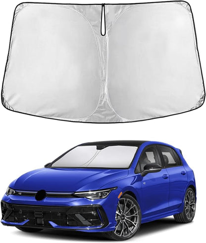 EcoNour Windshield Sunshade Compatible for Volkswagen VW Golf Mk8 2022-2024 2025 2026, Sun Visor for Front Windshield & Window Sun Shade Cover, UV Heat Blocker & Protector, Car Accessories