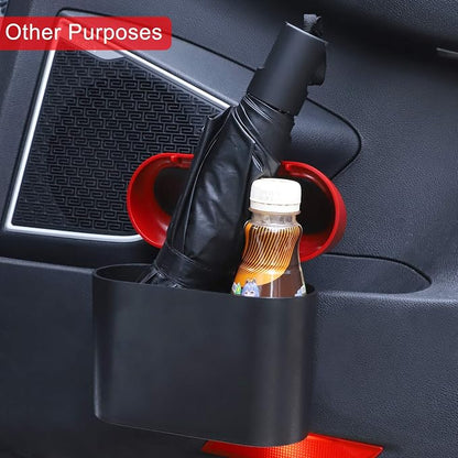 Accmor Car Trash Can with Lid, Mini Vehicle Dustbin Garbage Organizer Bin Holder, Portable Hanging Wastebasket Container for Auto, Home, Office (Red)