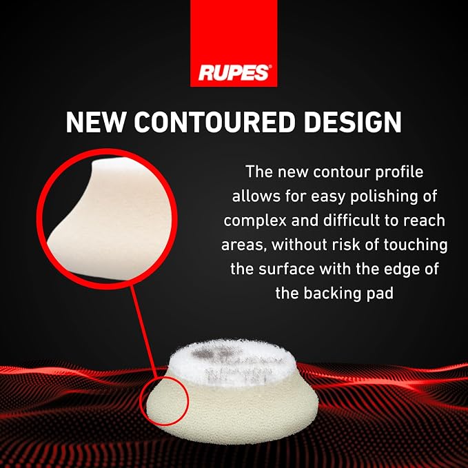 RUPES 40mm Pack of 6 White D-A Ultra-FINE Polishing Foam Pads | Ideal for Extremely Fine Paint Correction & Gloss Enhancement | Improves Finishing Performance | Compatible with 1.5" Backing Plate