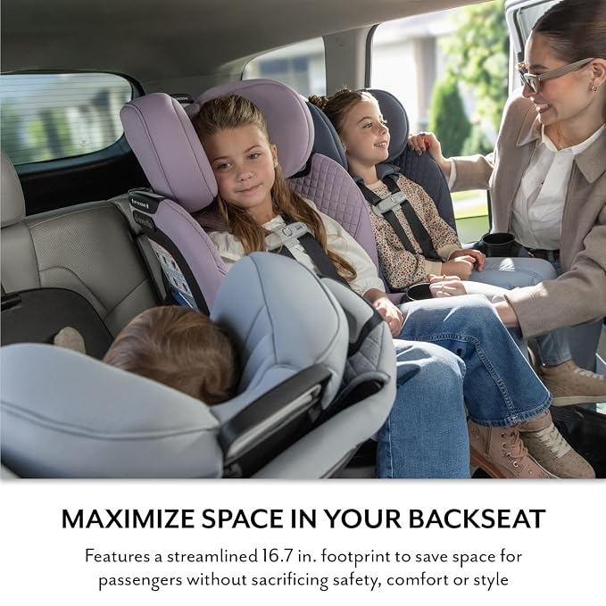 Evenflo Revolve360 Slim 2-in-1 Rotating Car Seat with Green & Gentle Fabric (Travertine)