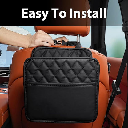 FrgKbTm Car Seat Back Organizer, Waterproof Car Backseat Organizer with Cup Holders Large Capacity Hanging Car Storage Bag for Phones Documents Cups Bottle Travel Compatible with Most Vehicles