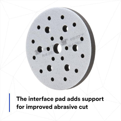 3M Hookit Soft Interface Pad, 05777, 6 in x 1/2 in x 3/4 in, Foam, Hole Pattern, Finer Finish for Auto Body Sanding Applications, 1 Pad