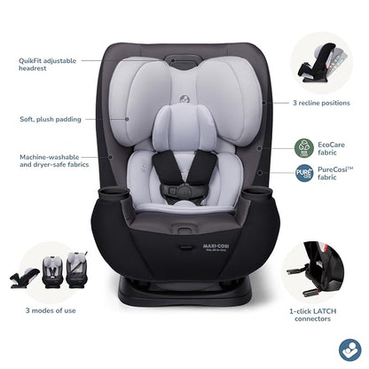 Maxi-Cosi Pria All-in-One Convertible Car Seat, Infant to Toddler Car Seat, Easy-Install Harness, Machine-Washable Cover, 5-100 lbs, Blackened Pearl 2