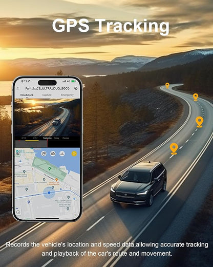 4K Dash Cam Front, Built-in 5.8G WiFi, Free 64GB Card & 48W A+C Car Charger Included, Dash Camera for Cars, Mini Dashcam with Super Night Vision, Loop Recording, G-Sensor, 24 Hours Parking Monitor