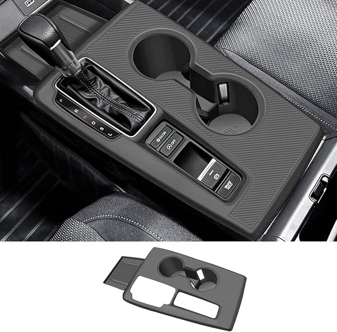 Temmis Center Console Organizer Silicone Wrap Kit for Honda Civic 2022-2025, Full-Wrap Center Consel Electrostatic adsorption Cover for Honda Civic-Black