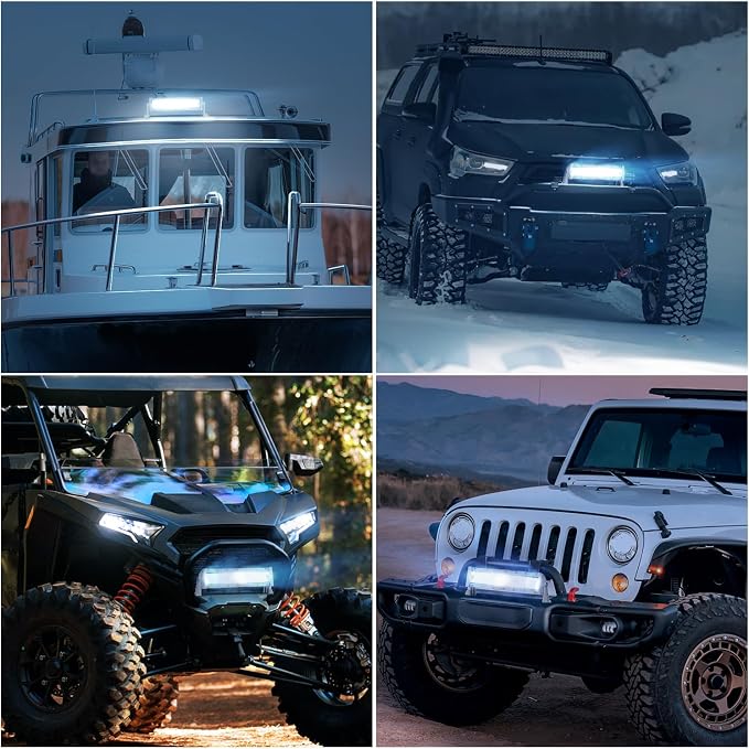 Nilight Marine LED Light Bar Navigation Lights 13.5 Inch White Spot Flood Combo Ponton Boat Deck Dock Lighting for Night Fishing T-top Stern Yacht Port Sailboat Trucks Tractors
