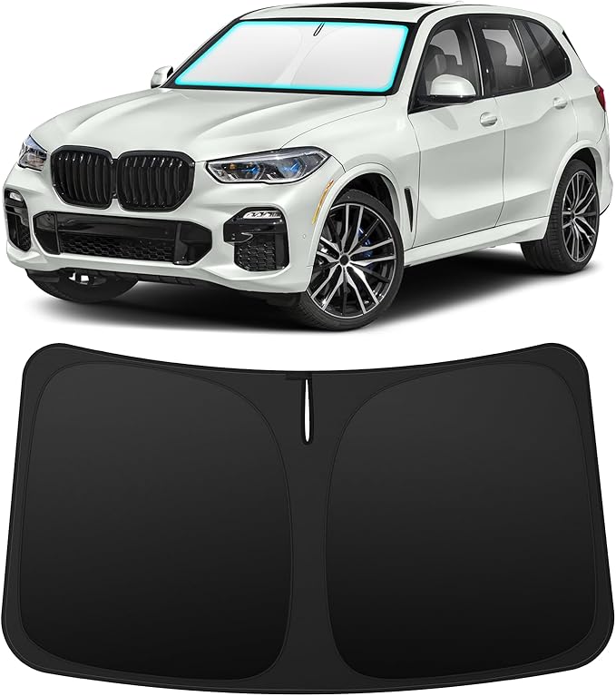 INSAUTO Custom Fit Windshield Sun Shade Accessories for BMW X5 2019-2026, Foldable Front Window Sunshade, UV & Heat Reflector, Keeps Interior Cool, Includes Storage Bag