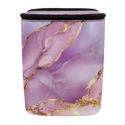 BIGCARJOB Pink Marble Texture Car Trash Bin for Back Seat Car Interior Accessories Waste Basket Storage for Vehicle Truck,Women Girls Travel Camping Picnic Lage Trash Can Garbage Bin