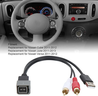 Keenso Car Radio USB Port Retention Cable USB Input Adapter Replacement for Juke Versa Car Bluetooth Kit