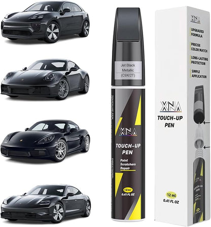 XNA Jet Black Metallic(C9X/2T) for Porsche Touch Up Paint, Car Scratch Remover for Nicks and Chips Repair, 2-In-1 Quick & Easy Fix Car Scratch Repair Kit with Exact Color-Matched