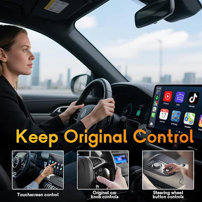 CarPlay Adapter,USB Dongle Plug & Play Dongle Converts Compatible for CarPlay & Android Auto,Fast Auto Connect,Compatible for iOS 10+ & Most Cars 2015-2025