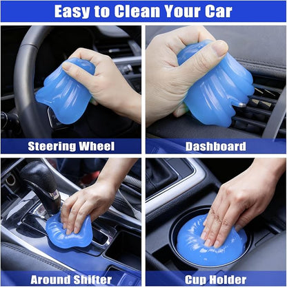 Windshield Cleaner Tool, 17Pcs Car Interior Detailing Kit, Detailing Brush, Towels, Duster, Car Cleaning Kit Interior for RVs, Truck, Trailer (Blue)