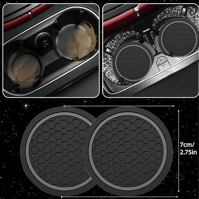 NBTEPEM 10 Pcs Car Floor Mats Full Set & Sport Leather Steering Wheel Cover 14.5-15 inch, Center Console Cover, Seat Belt Cushion, Cup Holder Coaster, Universal Automobile Interior Sets (Grey)
