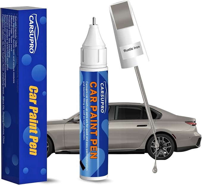 Grey Touch Up Paint for Cars, Auto Gray Car Paint Touch Up Pen, Two-In-One Car Scratch Repair Pen, Quick & Easy Solution to Repair Minor Automotive Scratches Touch Up Paint Pen(Rustic Iron)