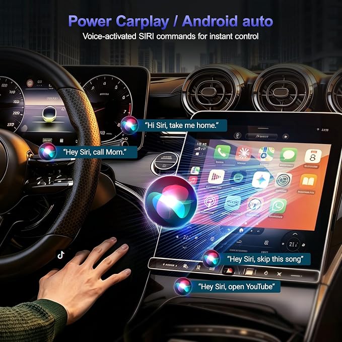 Wireless CarPlay & Android Auto Adapter, Magic AI Box with YouTube TikTok, Built-in Play Store and Screen Mirroring, Plug and Play Video Adapter for OEM Factory Wired CarPlay Vehicles