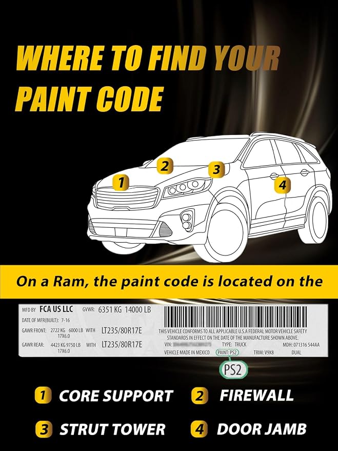 Touch Up Paint for Ram Delmonico Red Pearl-Coat(PRV/NRV) Car Touch Up paint Genuine Exact Color Code Compatible With Ram Vehicle