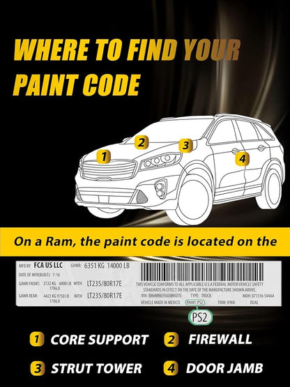Touch Up Paint for Ram Delmonico Red Pearl-Coat(PRV/NRV) Car Touch Up paint Genuine Exact Color Code Compatible With Ram Vehicle