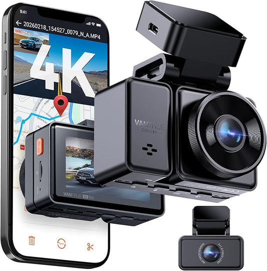 Vantrue E2 Pro Dash Cam Front and Rear, 2.5K Upgrade Rear Cam, 4K+2.5K Dash Camera for Cars, Voice Control, WiFi, GPS, Night Vision, 24H Parking Mode, Loop Recording, 2.45" IPS, Support 1TB
