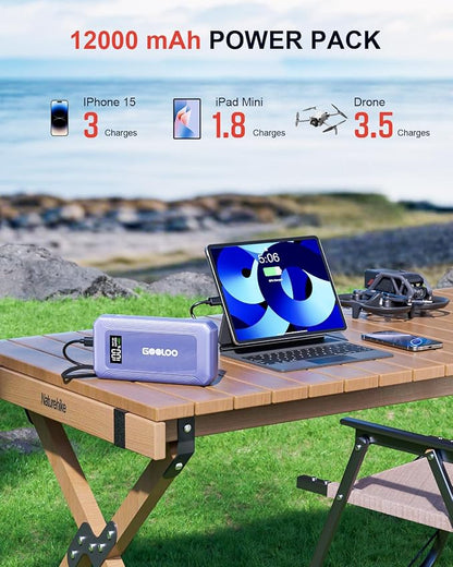GOOLOO G7 3000A Jump Starter with Built-in Cable,Portable Power Pack for 45W Fast Charging,12V SuperSafe Lithium Jump Box, Battery Booster Pack Up to 8.5L Gas or 6.0L Diesel Engine