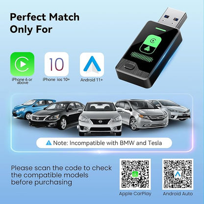 Wireless CarPlay Adapter 2026 Upgrade – Auto Connect Every Time, Converts Wired to Wireless, Mini Size, Seamlessly Switch Between Android and iPhone Devices, Enjoy Uninterrupted