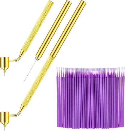 Tondiamo 100 Pack 0.5 mm Touch up Paint Brushes Repair Pen Gold Paint Applicator Fluid Writer Pen Detailing Disposable Micro Applicator for Auto Repair Chip Automotive Scratch(Purple)