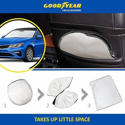 Goodyear Foldable Windshield Sunshade for Kia Optima 2016-2020, Car Accessories, Sunshade Cover, Sun Shade Car Windshield, Window Sun Blocker - GY008233