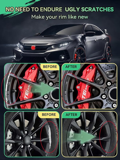 Gloss Black Rim Touch Up Paint for Nissan,Wheel Scratch Repair Kit for Curb Rash, Rim Repair Kit Color Match to Nissan Gloss Black Wheel Paint,Long lasting, Resists Water, Uv Rays