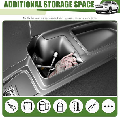 Trunk Organizer for 2010-2024 Toyota 4Runner 5-Seat 2nd Row(NOT Fit 7-Seat 3rd Row), Rear Trunk Storage Box Bin Cargo Tray for 10-24 4 Runner Interior Accessories(Left Side)
